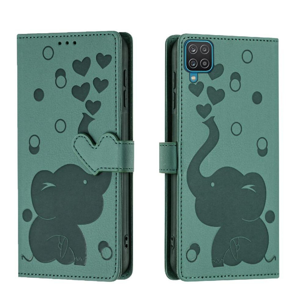 (Green) Flip Case For Samsung Galaxy A12 5G Three Card Slots Premium Leather Kickstand Green 764762803896