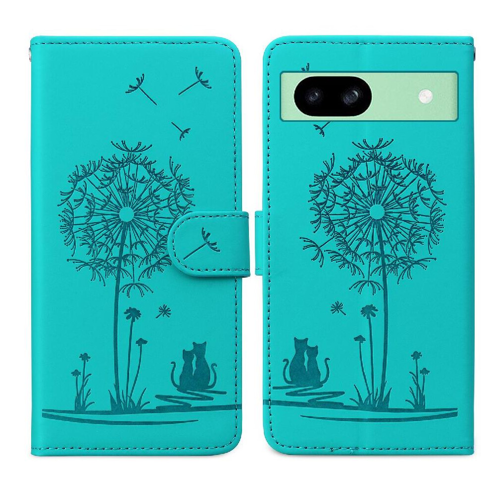 (Green) Flip Case For Google Pixel 8A Three Card Slots Stand Premium Leather Kickstand Green 764762804084