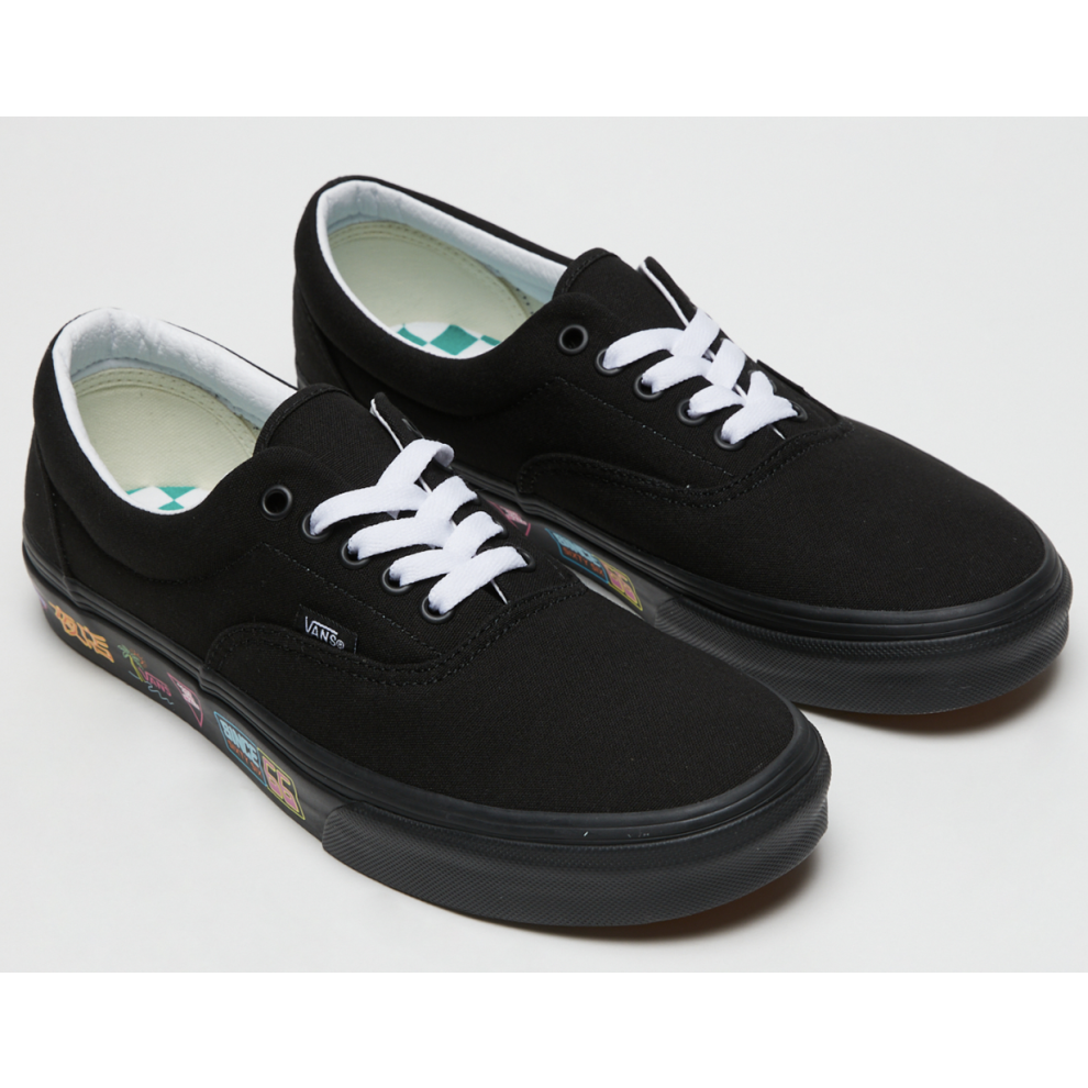 (US 4) Vans Mens Era Market Canvas Casual Sneakers Shoes Skateboard - Black/Neon