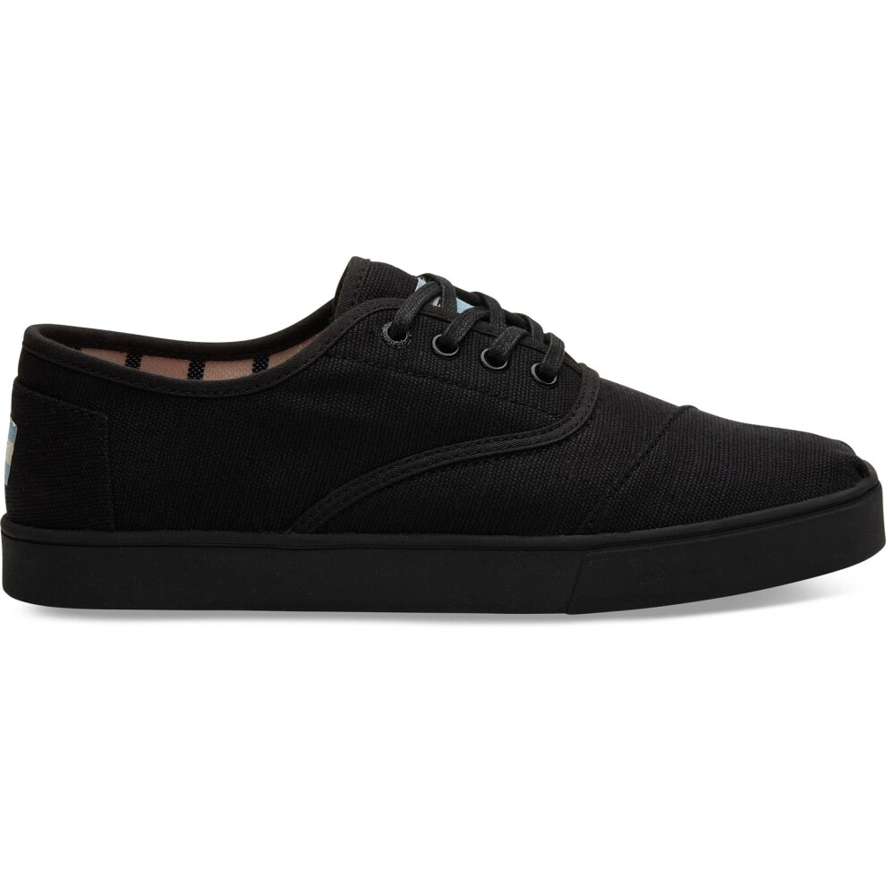 (US 11) TOMS Heritage Canvas Mens Carlo Sneaker Shoes Casual - Black/Black