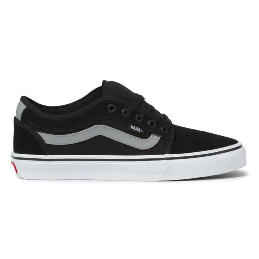 (US 12) Vans Mens Chukka Low Side Stripe Casual Canvas Shoes Sneakers- Black/Gray/White