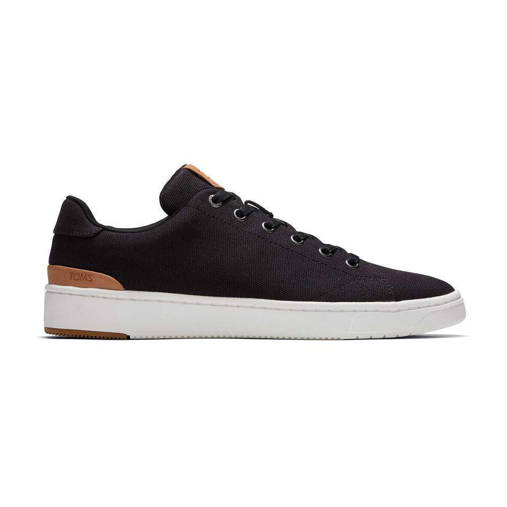 (US 8) TOMS Mens TRVL LITE Canvas Trainers Sneakers Casual Shoes - Black