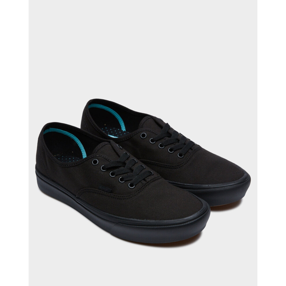 (US 8) Vans Mens Authentic Comfycush Canvas Shoes Classic Sneaker Casual - Black/Black