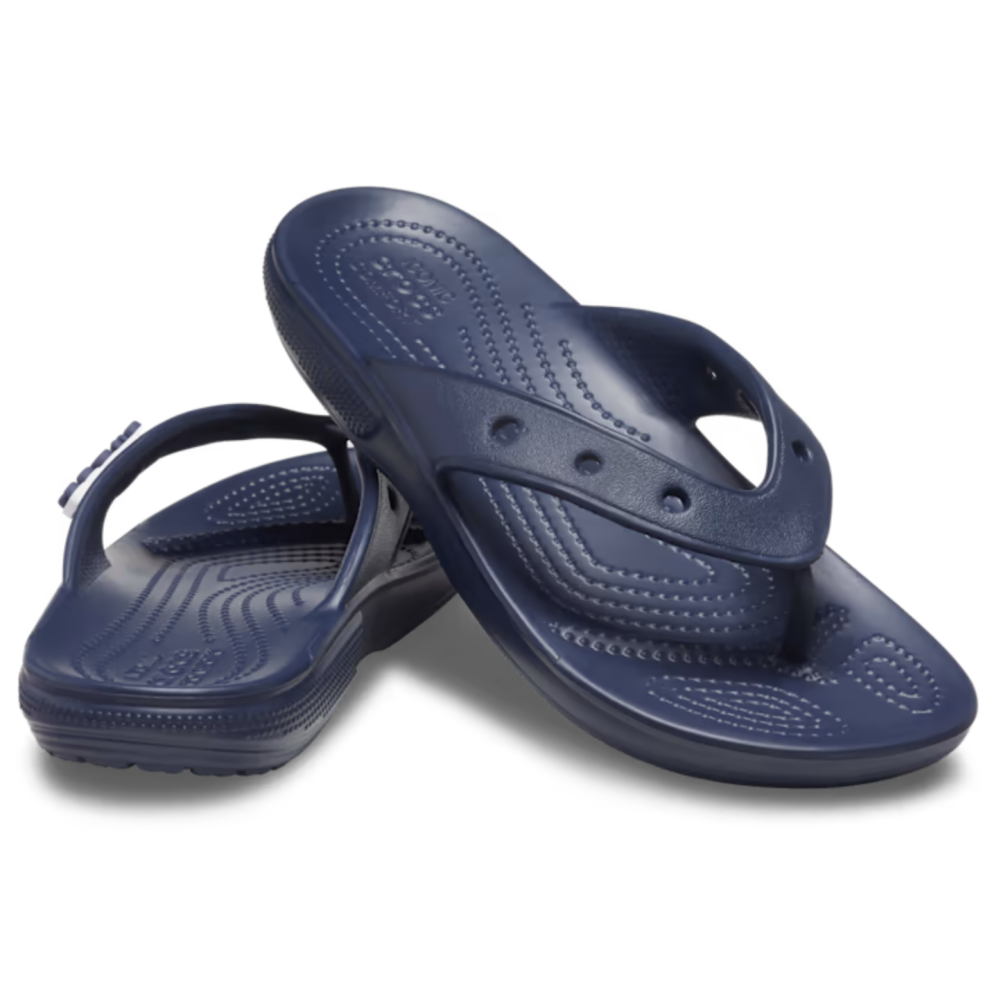 (US Mens 4 / Womens 6) Crocs Mens Classic Flip Flops Comfortable Lightweight Sandal- Navy