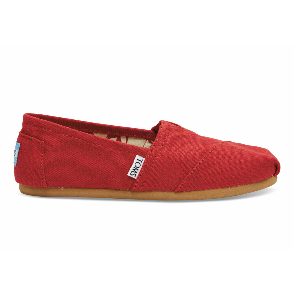 (US 5) TOMS Womens Alpargata Classic Canvas Sneaker Shoes Espadrilles Slip On - Red