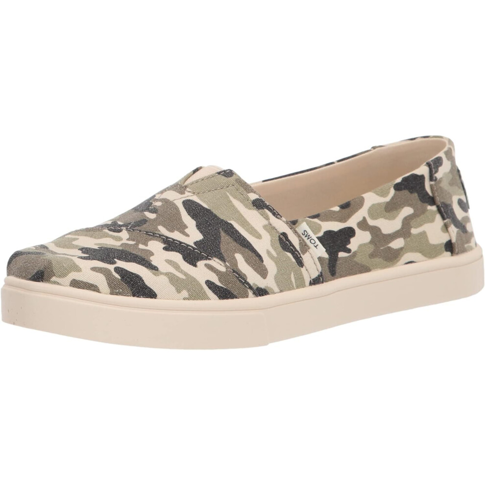 (US 7) TOMS Womens Casual Canvas Slip On Sneakers Shoes Espadrilles - Army Camo Camouflage