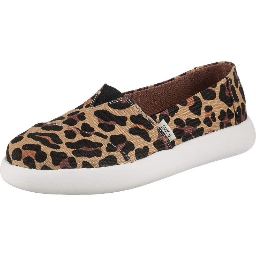 (US 9) TOMS Womens Canvas Slip On Shoes Sneakers Flats Platform Espadrilles - Leopard Print