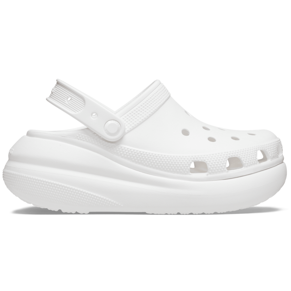 (Mens US 4 / Womens US 6) Crocs Classic Crush Platform Clogs Sandals - White