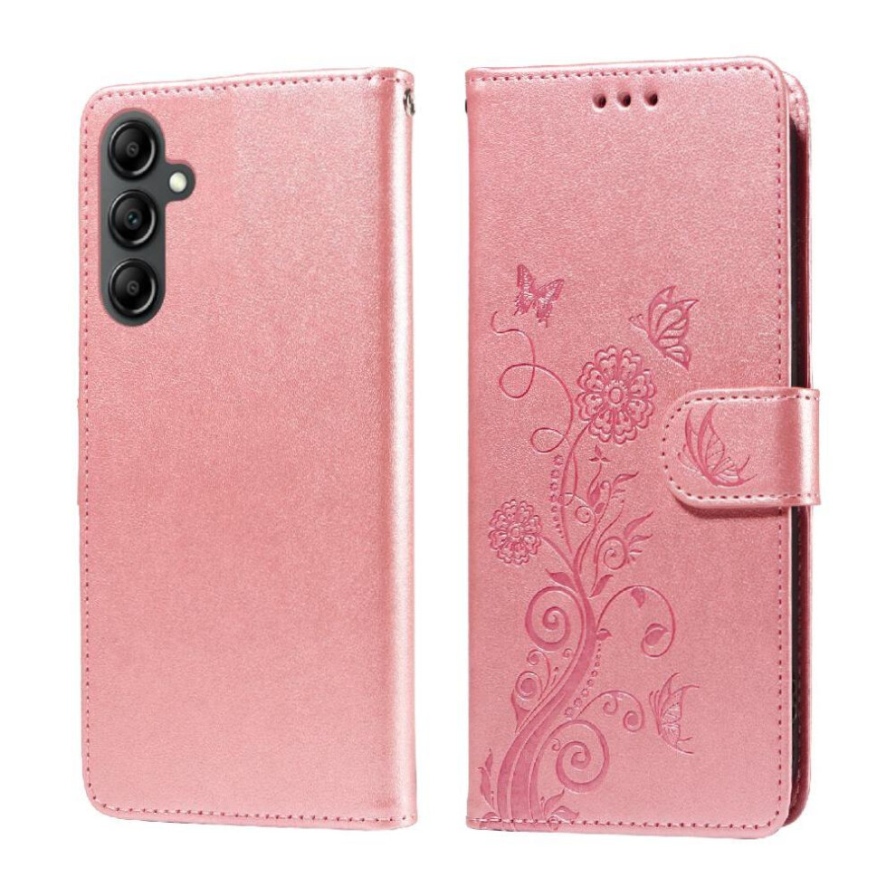 (Rose ) Flip Case For Samsung Galaxy A14 4G/5G Leather Flower Flip Cardslots Gold 764762807771