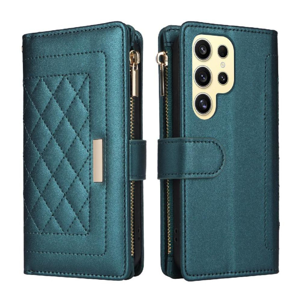 (Green) Flip Case For Samsung Galaxy S24 Ultra Strap Card Slots Wallet Shockproof Green 764762808679