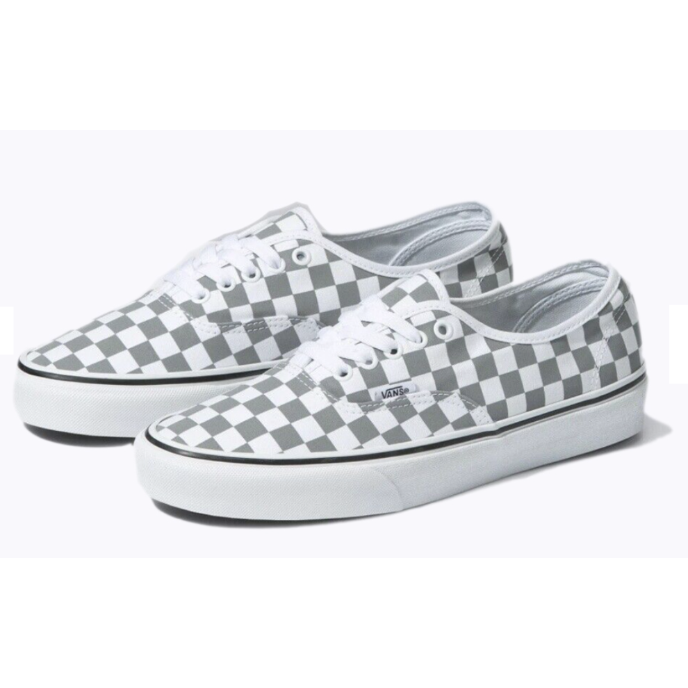 (US 9) Vans Mens Authentic Canvas Shoes Eco Theory Sneakers Casual - Cosmic Check Grey