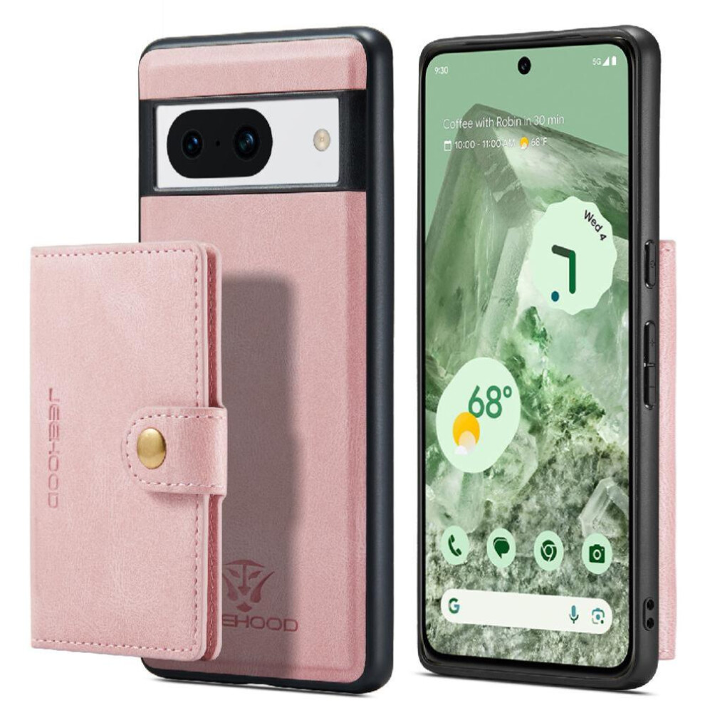 (Pink) Case For Google Pixel 8A Detachable Magnetic Design Magsafe Stand Cardholder Pink 764762811495