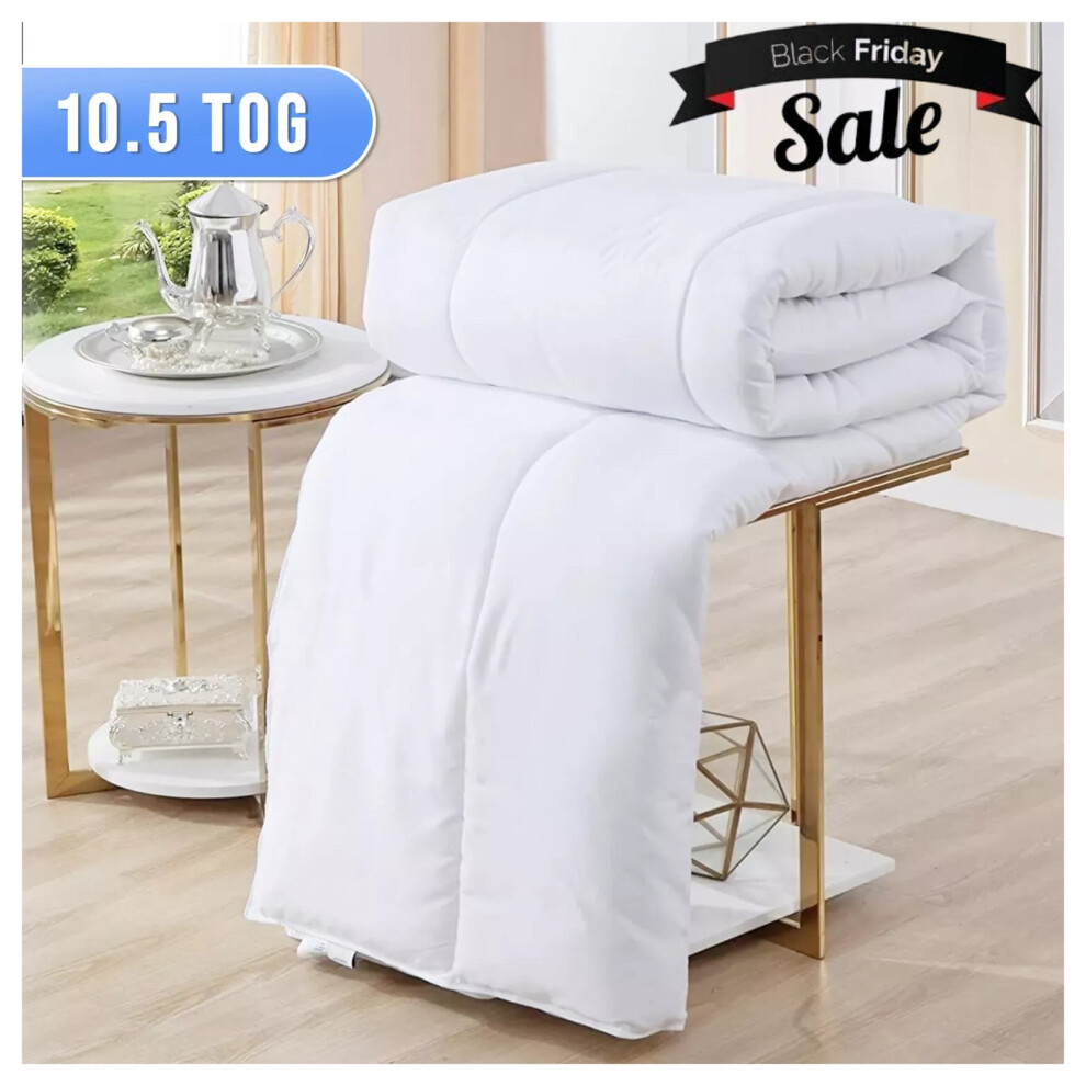 Imperial Rooms (King) All Season Duvet Single Double King 10.5 Tog Quilt White