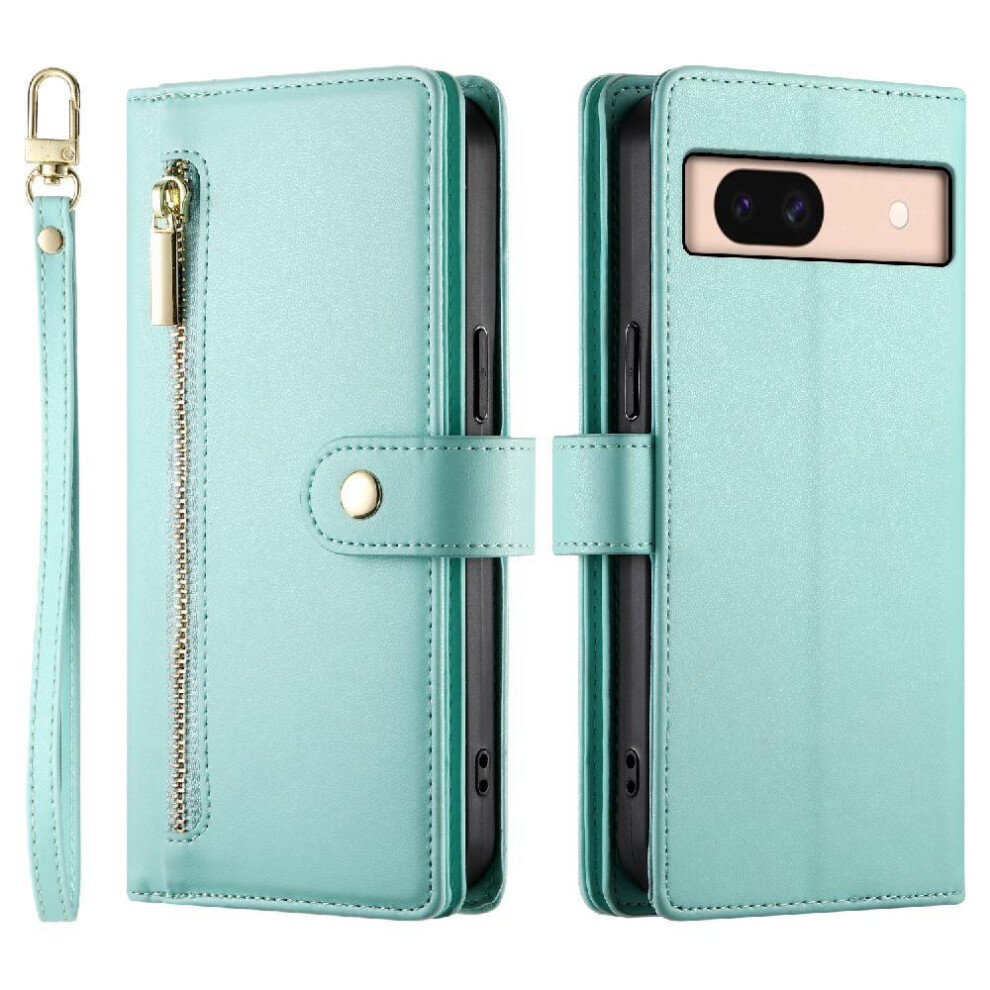 (Green) Flip Case For Google Pixel 8A Crossbody Strap Multifunctional Stand Wallet Business Green 764762814861