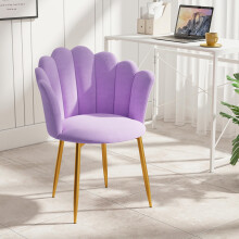 (purple) joolihome Armchair Tub Chair, Velvet Shell Chair Single Sofa Chair Accent Chair with Gold Plating Metal Legs, Leisure Chair Dressing Chair