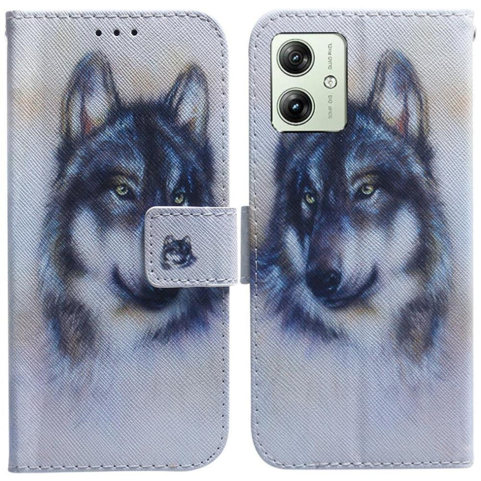 (C1 ) Flip Case For Motorola Moto G54 Card Slots Magnetic Closure Pu Leather Painted Wallet 764762818371