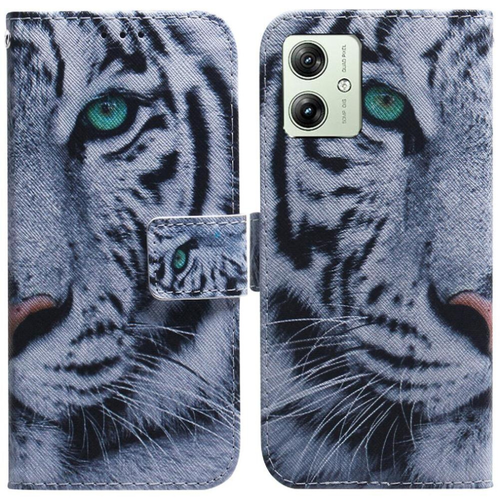 (C3 ) Flip Case For Motorola Moto G54 Card Slots Magnetic Closure Pu Leather Painted Wallet 764762818395