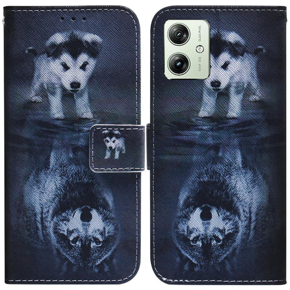 (C7 ) Flip Case For Motorola Moto G54 Card Slots Magnetic Closure Pu Leather Painted Wallet 764762818432