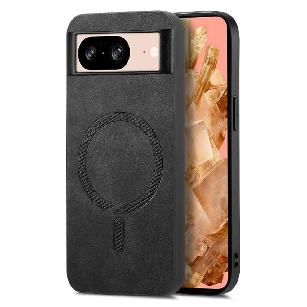(Black) Flip Case For Google Pixel 8A Lightweight Magsafe Car Mounts Wireless Charging Slim Black 764762820541