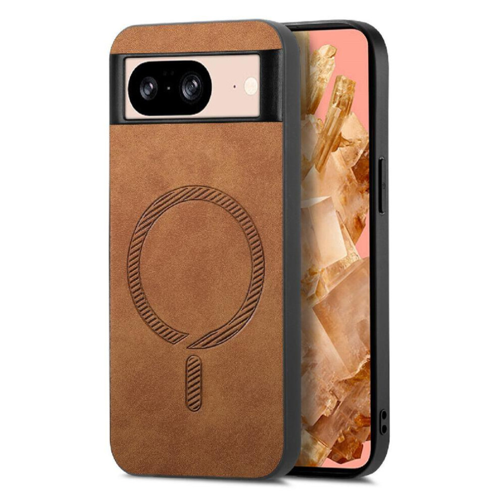 (Brown) Flip Case For Google Pixel 8A Lightweight Magsafe Car Mounts Wireless Charging Slim Brown 764762820534