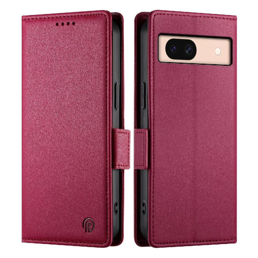 (Red) Flip Case For Google Pixel 8A Flip Card Slots Daily Use Business Wallet Red 764762821289