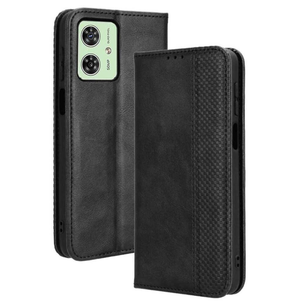 Gangxun (Black) Case For Motorola Moto G54/G54 Power Wallet Magnetic Closure Pu Leather Black