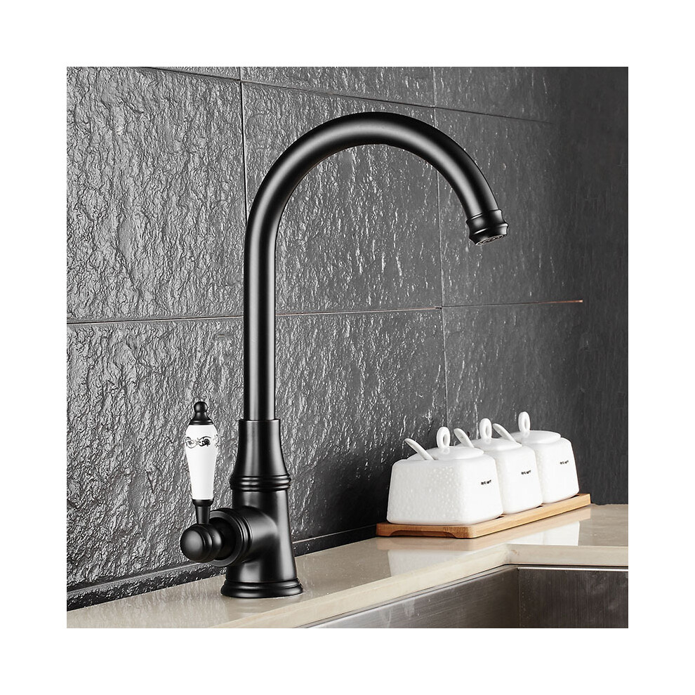 Antique Kitchen Tap 360 Rotatable Kitchen Sink Taps Mixer Brass Black 8131010864299