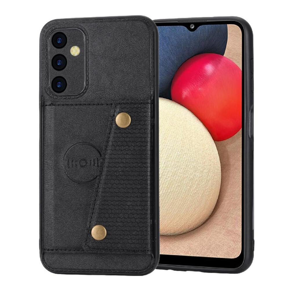 (Black) Wallet Case For Samsung Galaxy A25 5G Kickstand Buit In Iron Shockproof Protective Wallet Case Card Holder Black 764762825096
