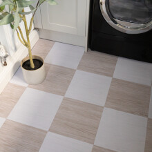 KINGSLEY NATURAL peel and stick vinyl floor tiles (30.48cm x 30.48cm) pack qty 10 tiles (0.93sqm)