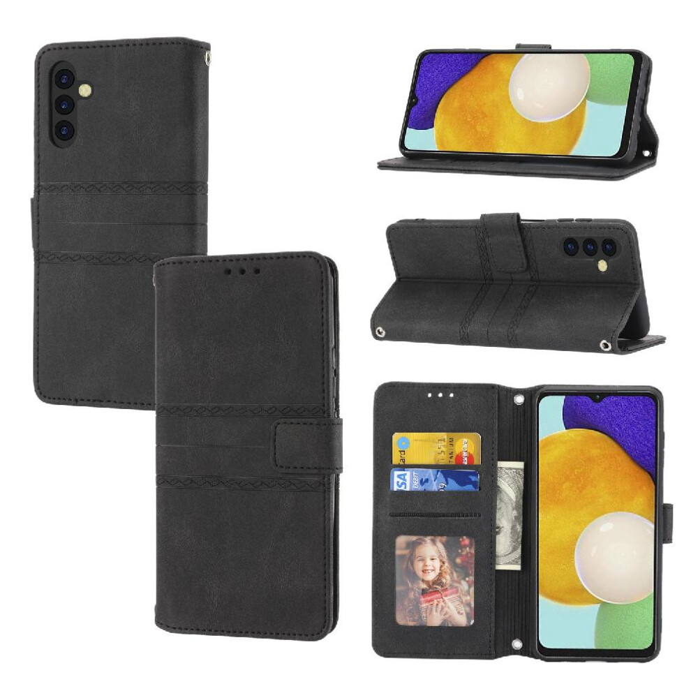 (Black) Flip Case For Samsung Galaxy A55 5G Wallet Case Pu Leather Shockproof Protective Magnetic Closure Kickstand Black 764762827298