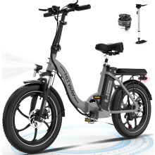 (Silvery) HITWAY BK6S Electric Bike, 20" Fat Tire Ebikes