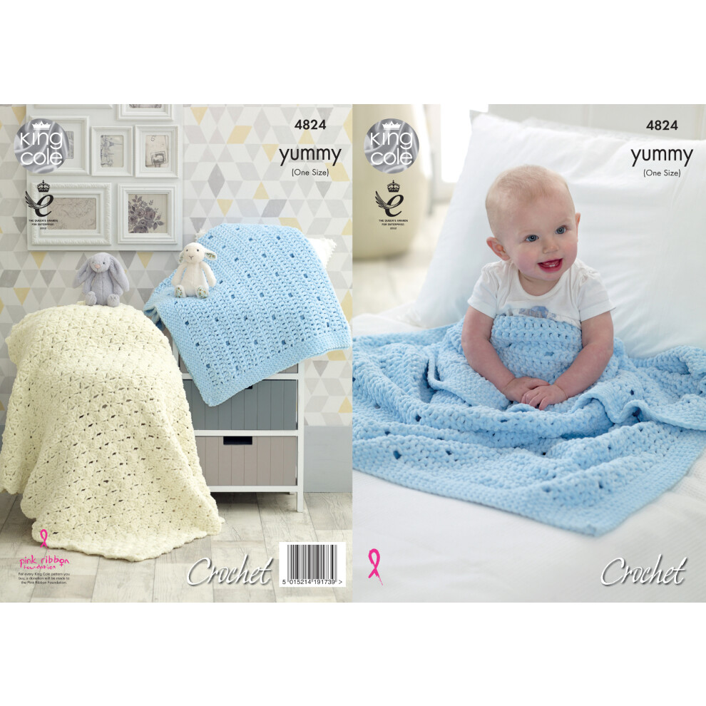 King Cole 4824 Chunky Crochet Pattern Baby Comfort Blanket