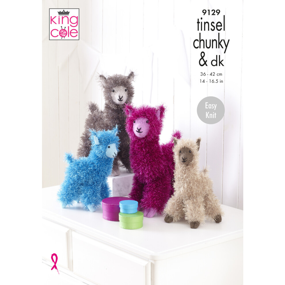 King Cole 9129 Chunky & DK Knitting Pattern Alpaca Toy