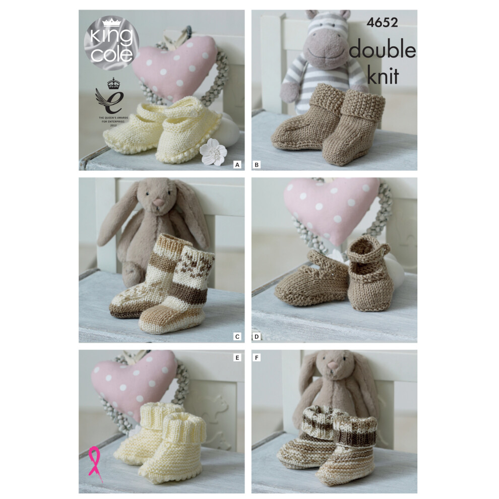 King Cole 4652 DK Knitting Pattern Baby Socks Booties & Shoes