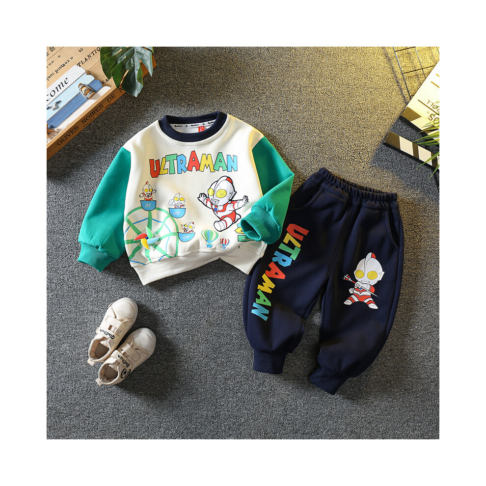 (Green, 140cm) And Cozy Colorful Ultraman Boys Clothing Set Long Sleeve Sweatshirt And Long Pants-image-OPC-PFGJPTM-NEW