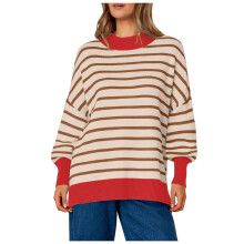 (red, XL) Women's Pullover Sweaters Fall Winter Trendy Striped Women Sweater Crew Neck Color Block Jumper Tops