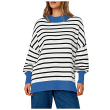 (blue, XL) Women's Pullover Sweaters Fall Winter Trendy Striped Women Sweater Crew Neck Color Block Jumper Tops