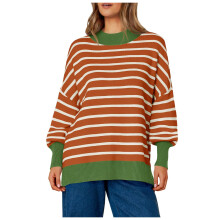 (blue, S) Women's Pullover Sweaters Fall Winter Trendy Striped Women Sweater Crew Neck Color Block Jumper Tops