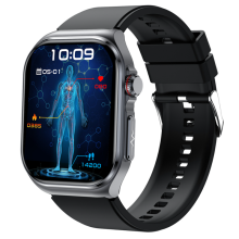 Smartwatch with ECG, Bluetooth calls, body fat, blood pressure, blood sugar, heart rate, health tracking (Black)