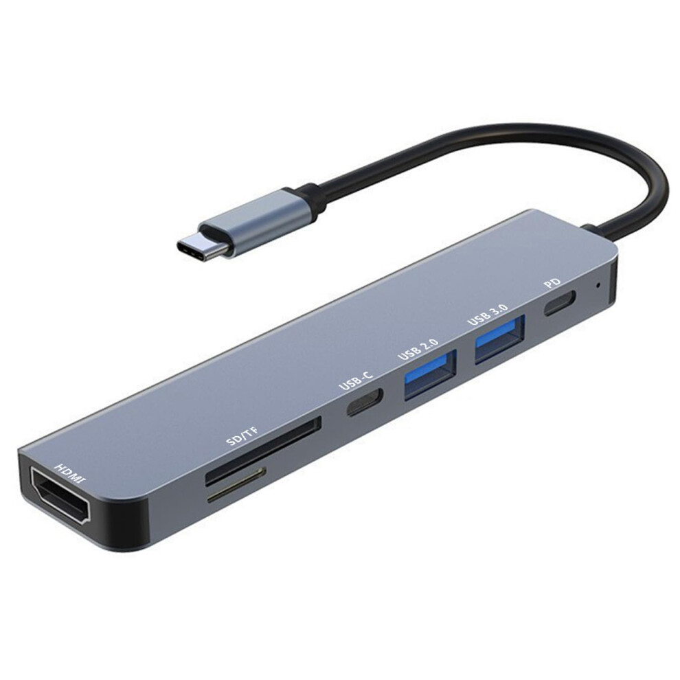 Chronus 7 In 1 Usb C Hub With Usb 3.0, Usb C Hub With 4K Hdmi Pd 100W Usb 3.0 Usb C Data Sd/Tf Card Reader Port, Usb C Multiport Adapter For Macbook 6976918025470