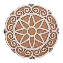 (8 Inch - Design 4) Rangoli Stencils Diwali Home Décor MDF Wooden Indian Festival Mandala Art