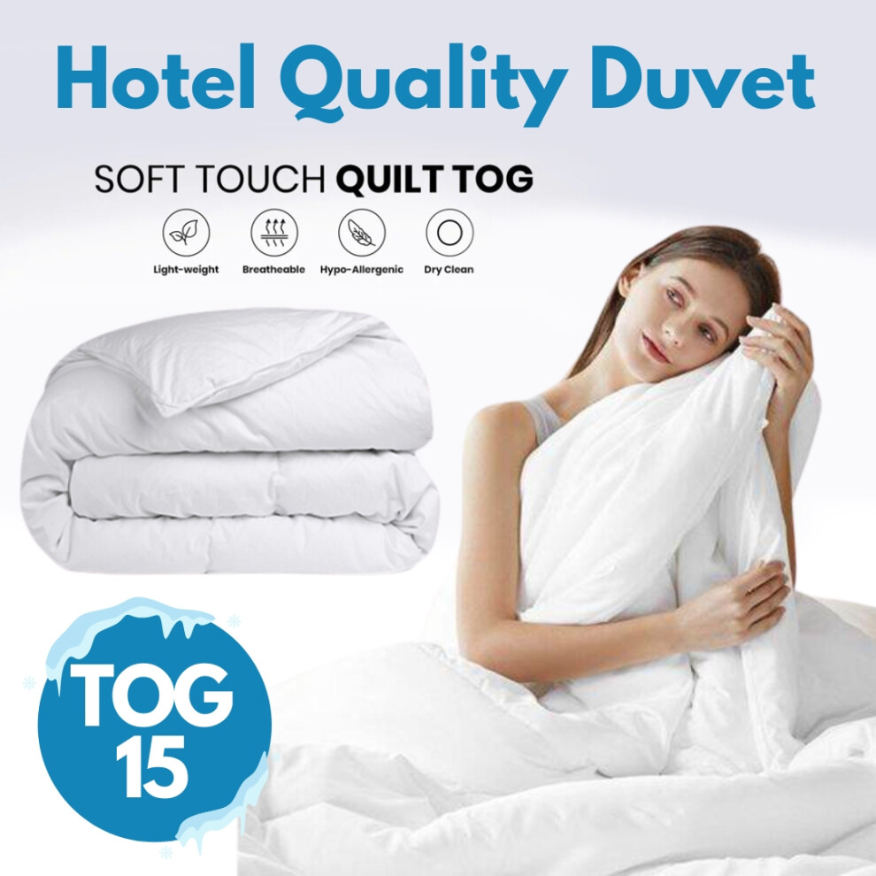 (Super King) Duvet 15 Tog Anti-Allergy Winter Warm Soft Quilt