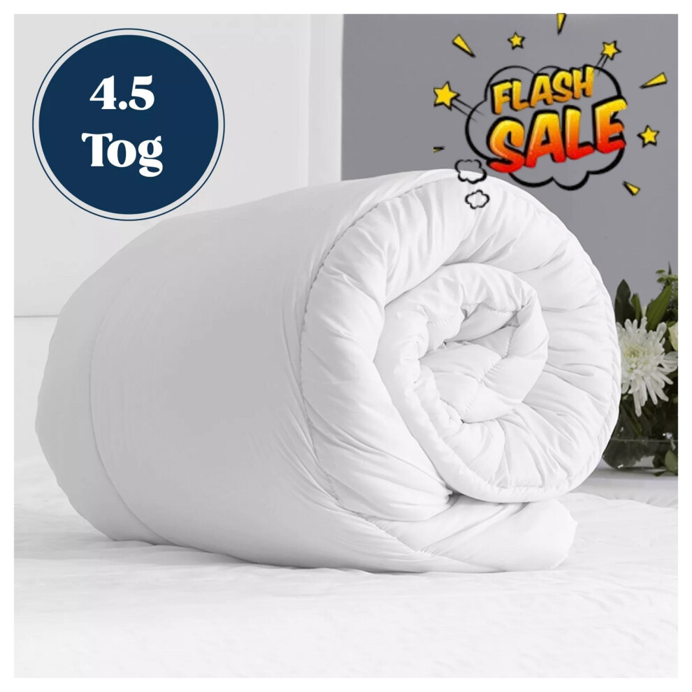 Imperial Rooms (King) Summer Duvet Quilt 4.5 Tog Soft Anti-Allergy White