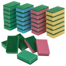 (Pack of 30) 30/60 Pcs Sponge Scouring Pads Washing Up Kitchen Pan Dishes Household Cleaning