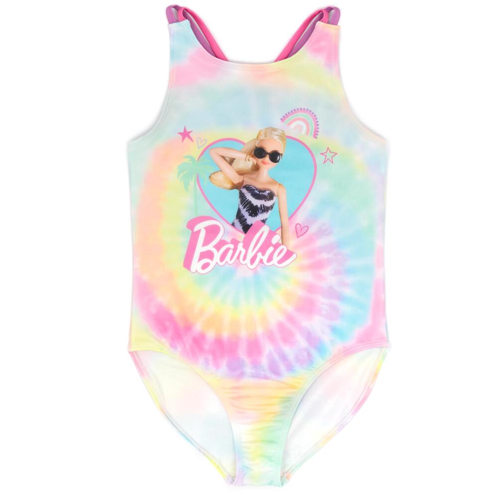 (3-4 Years) Barbie 1 Piece Swimming Costume (Girls Multicoloured)