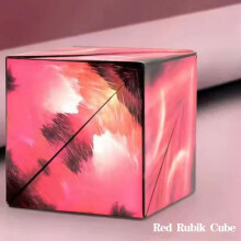 (Red) 3D Magne tic Magic Cube 72 Shapes Shifting Box Hand Flip Puzzle Anti Stress Toys