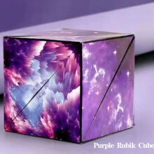 (Purple) 3D Magne tic Magic Cube 72 Shapes Shifting Box Hand Flip Puzzle Anti Stress Toys