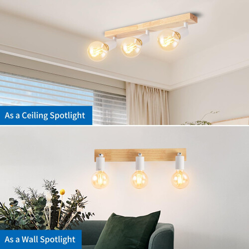 Modern Ceiling Light Indoor Led Spotlights 3 Rotatable and Tiltable Ceiling Spotlights E27 - Without Bulbs, White 1