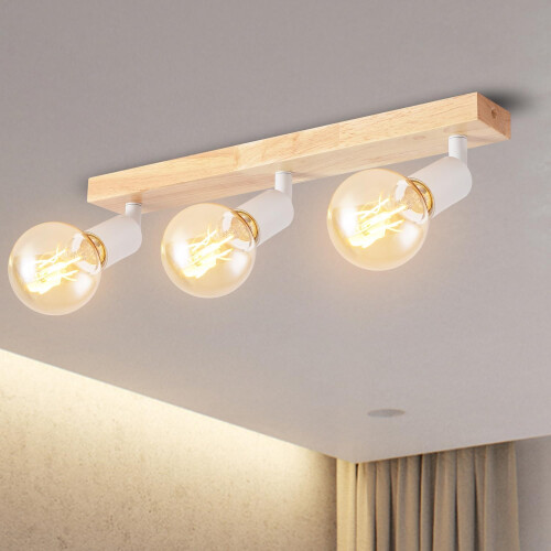 Modern Ceiling Light Indoor Led Spotlights 3 Rotatable and Tiltable Ceiling Spotlights E27 - Without Bulbs, White