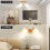 Modern Ceiling Lamp 2 Adjustable Spotlights, Wooden Ceiling Light Retro Ceiling Lamp Indoor Wall Light 3